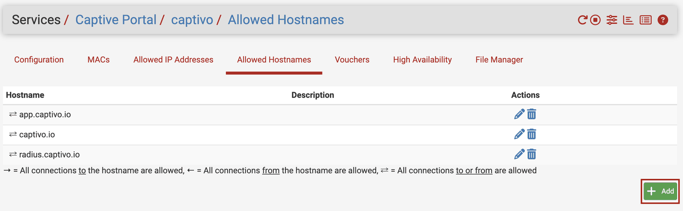 pfSense Allowed Hostnames