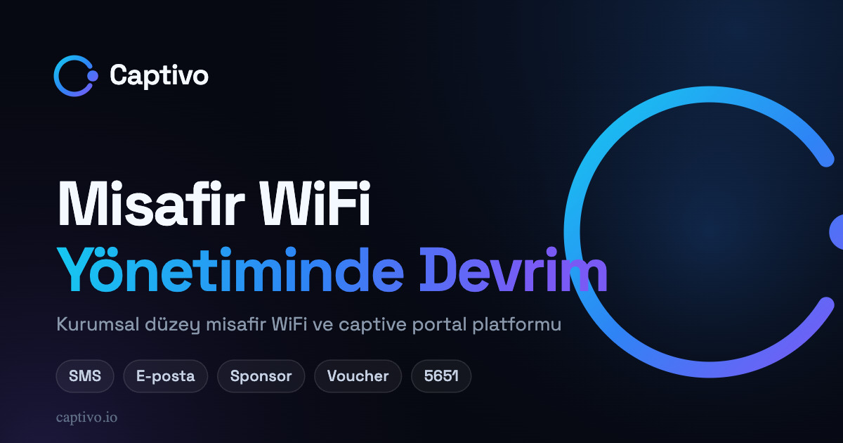 Captivo tanıtım görseli: misafir WiFi, 802.1X ve 5651 log yönetimi